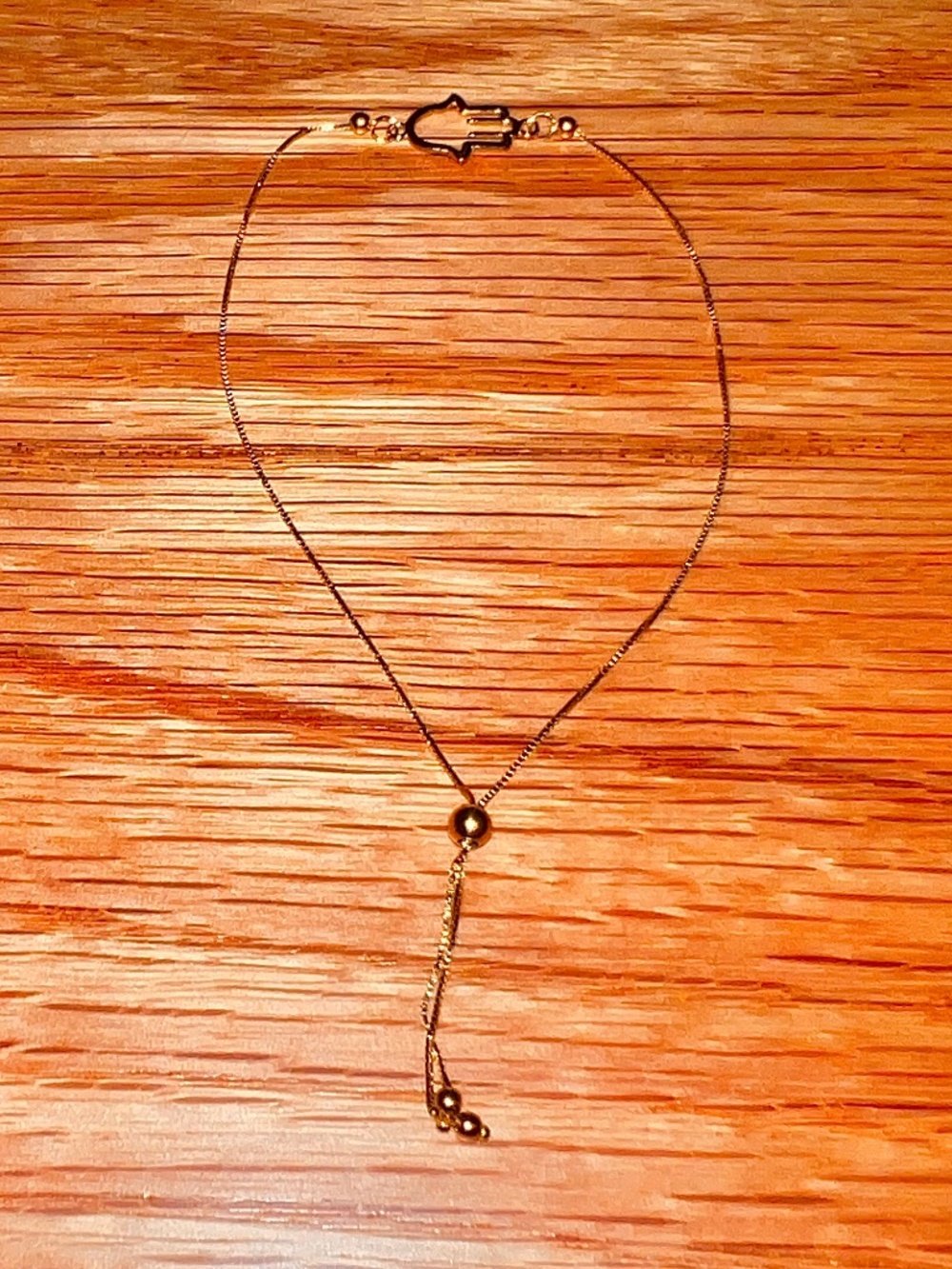 14k Gold Hamsa 🪬 Adjustable Bracelet